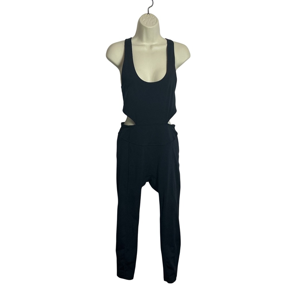 Free People Movement Small Black Back It Up One-Piece Jumpsuit Activewear